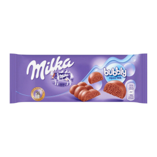Csokoládé, Milka 90g Bubbly alpesi tej