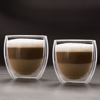 Pohár, Duplafalú cappuccino üveg csésze | 250ml | 2db/doboz