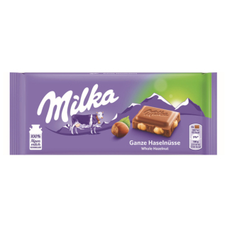 Csokoládé, Milka 100g Egész mogyorós