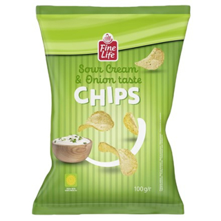 Chips, Fine Life 100g Hagymás-tejfölös