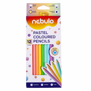 Színes ceruza, 12 szín Nebulo Hatszögletű Pasztell, 12 Különböző Szín