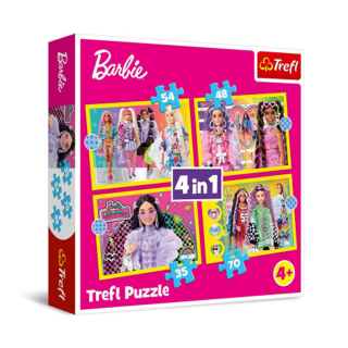 Puzzle, Trefl Barbie 4in1 34626