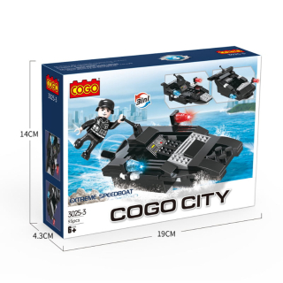Építő játék, COGOŽ 3025 - 3 | Lego kompatibilis | Jetsky 