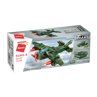 Építő játék, Qman 42301-8 | Lego kompatibilis | 83db | Láng bombázó repülő