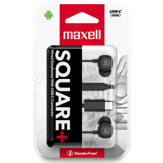 Headszet, Maxell Square USB-C Fekete (fülhallgató mikrofonnal)