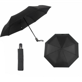 Esernyő, 53001, félautomata, Fekete, kb 90cm átmérő, masszív kivitel, összecsukva 27cm