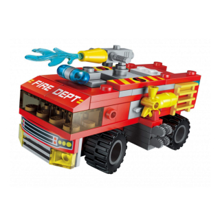 Építő játék, Qman | Lego - kompatibilis | 77db | Hurikán tűzoltóautó