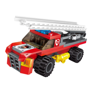 Építő játék, Qman 1410-3 | Lego- kompatibilis | 57db | Létrás bevetési kocsi