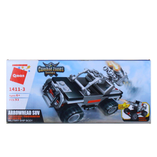 Építő játék, Qman 1411-3 | Lego kompatibilis | 93db | 2in1 Rakétavető SUV / Tüzérágyú