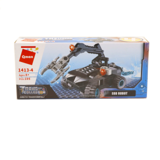Építő játék, Qman 1413-4 | Lego kompatibilis | 105db | Elektrosokk robot