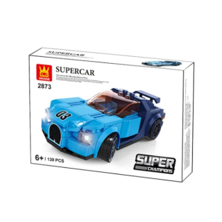 Építő játék, WANGEŽ 2873 | Lego-kompatibilis | 139db | Supercar kék sportkocsi