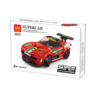 Építő játék, WANGEŽ 2875 | Lego-kompatibilis | 164db | Supercar piros sportkocsi