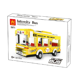 Építő játék, WANGEŽ 3971 | Lego-kompatibilis | 231db | Intercity sárga busz