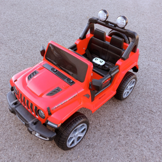 Jármű akkumulátoros, JEEP Piros, 2x6V, 4x55W motor
