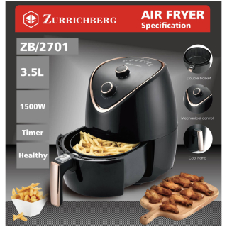 Fritőz forró levegős, Zurricherger ZB/2701, 3,5l | 1500W | Időzító | Melegen tartó