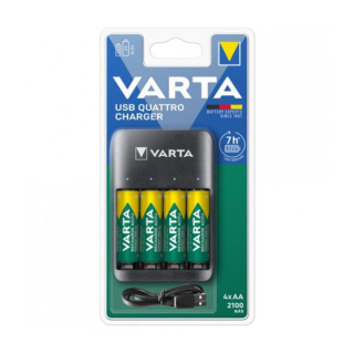 Akkumulátor töltő, Varta Value USB + 4db AA 2100mAh akku